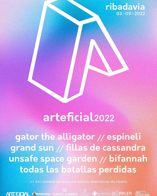 Cartel del festival Arteficial 2022 en Ribadavia, O Ribeiro